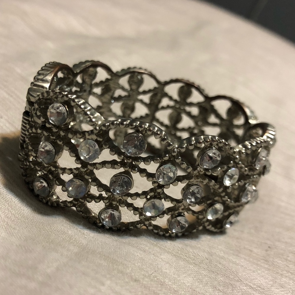 Thick Silver Clamp Bracelet